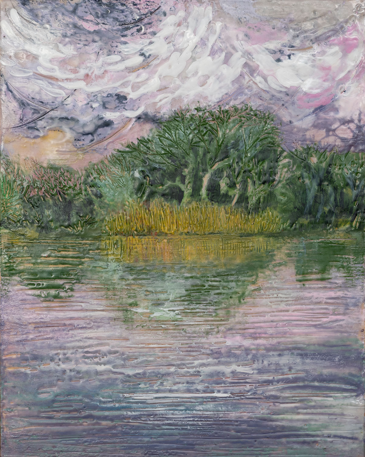 Amethyst Pond Painting